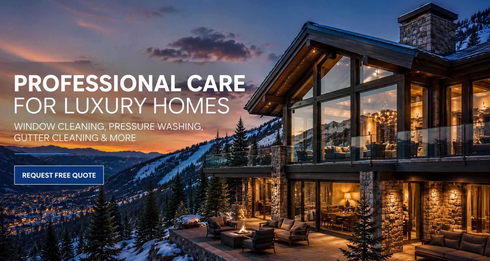 Professional window cleaning service for luxury homes in Vail, Colorado
